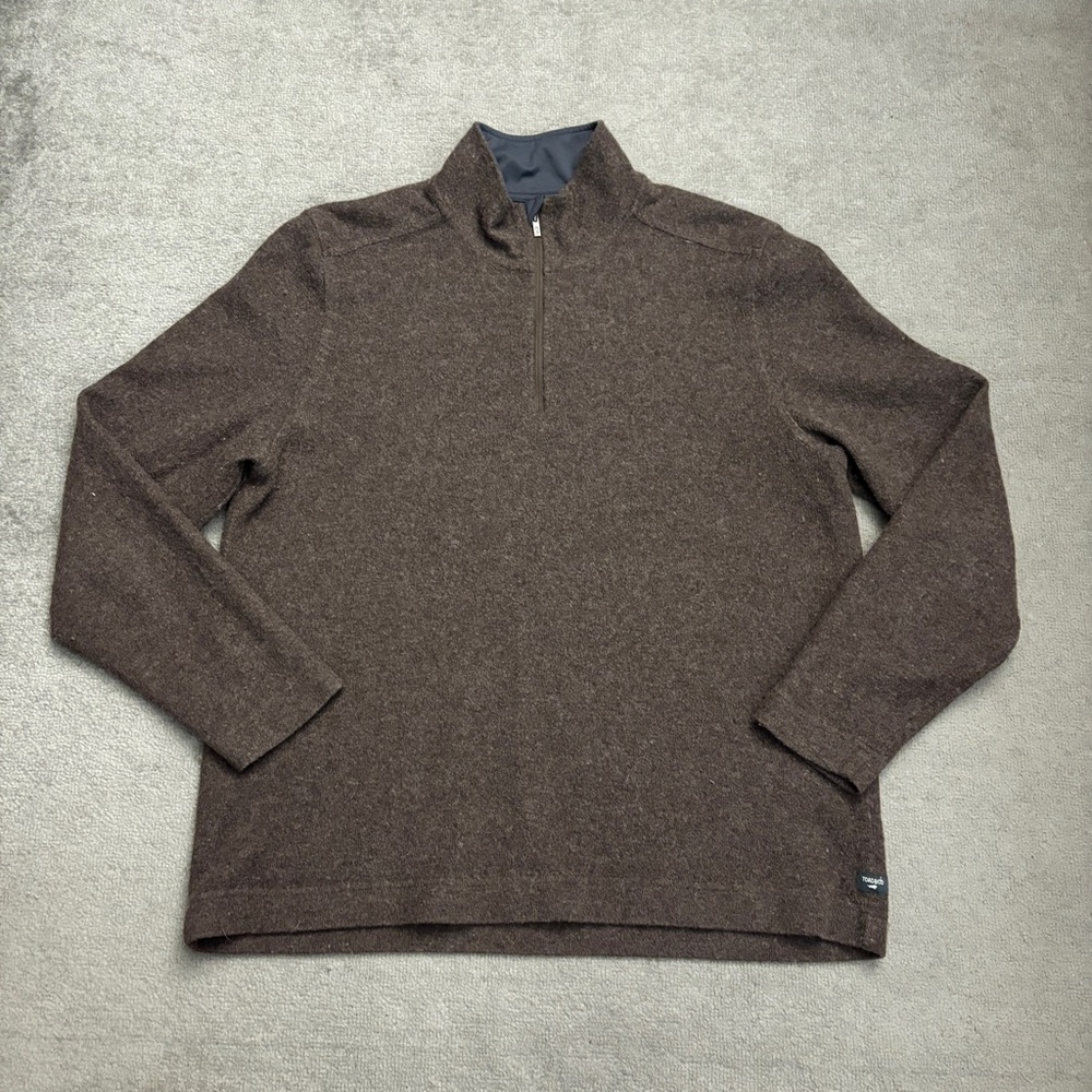 Toad&Co Kennicott Quarter Zip Wool Sweater Brown Men's